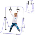 Adjustable Height Foldable Kids Gymnastics Bar with Non-Slip Mats for 3+ Years - Purple
