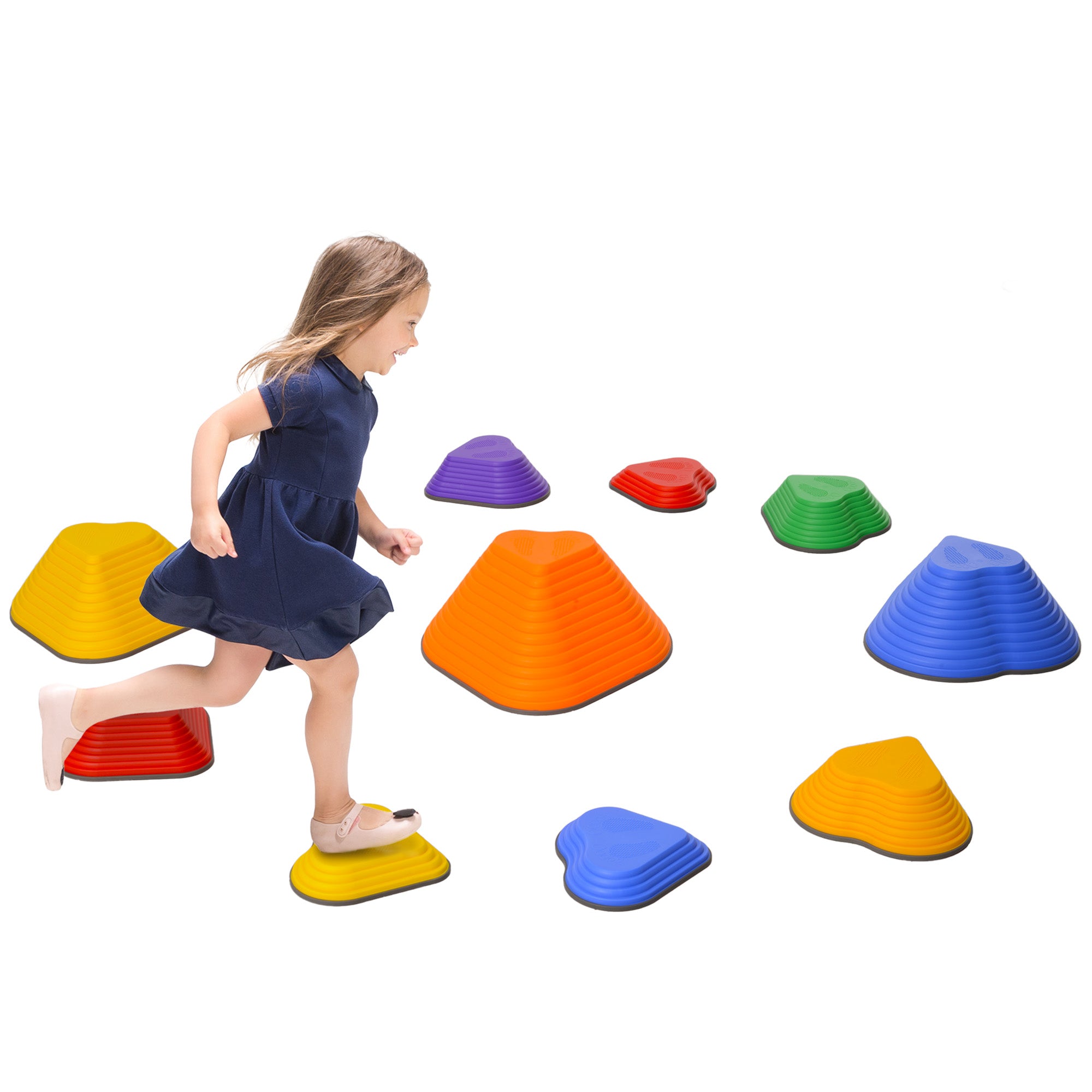 11PCs Heart-Shaped Kids Stepping Stones Balance & Motor Skills, Multicoloured