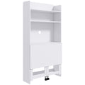 HOMCOM Foldable Desktop, Computer Desk with Storage Shelves, 80 x 69 x 155 cm, White