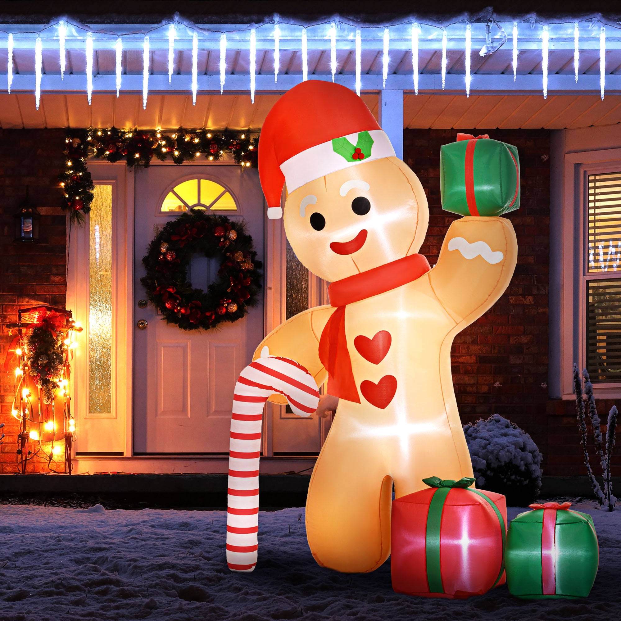 8ft Inflatable Gingerbread Christmas Decoration