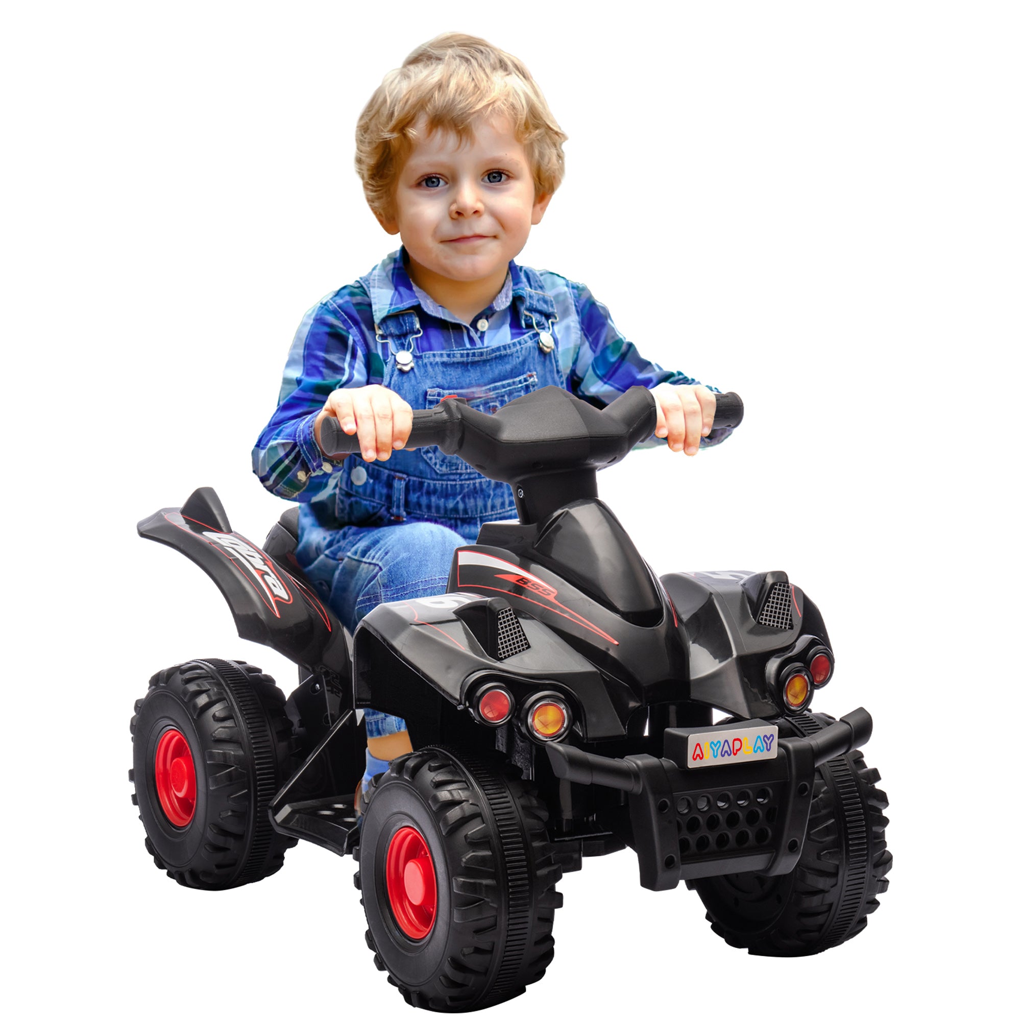 6V Kids Electric Quad Bike w/ Music, Forward Function, for 2-6 Years, Black