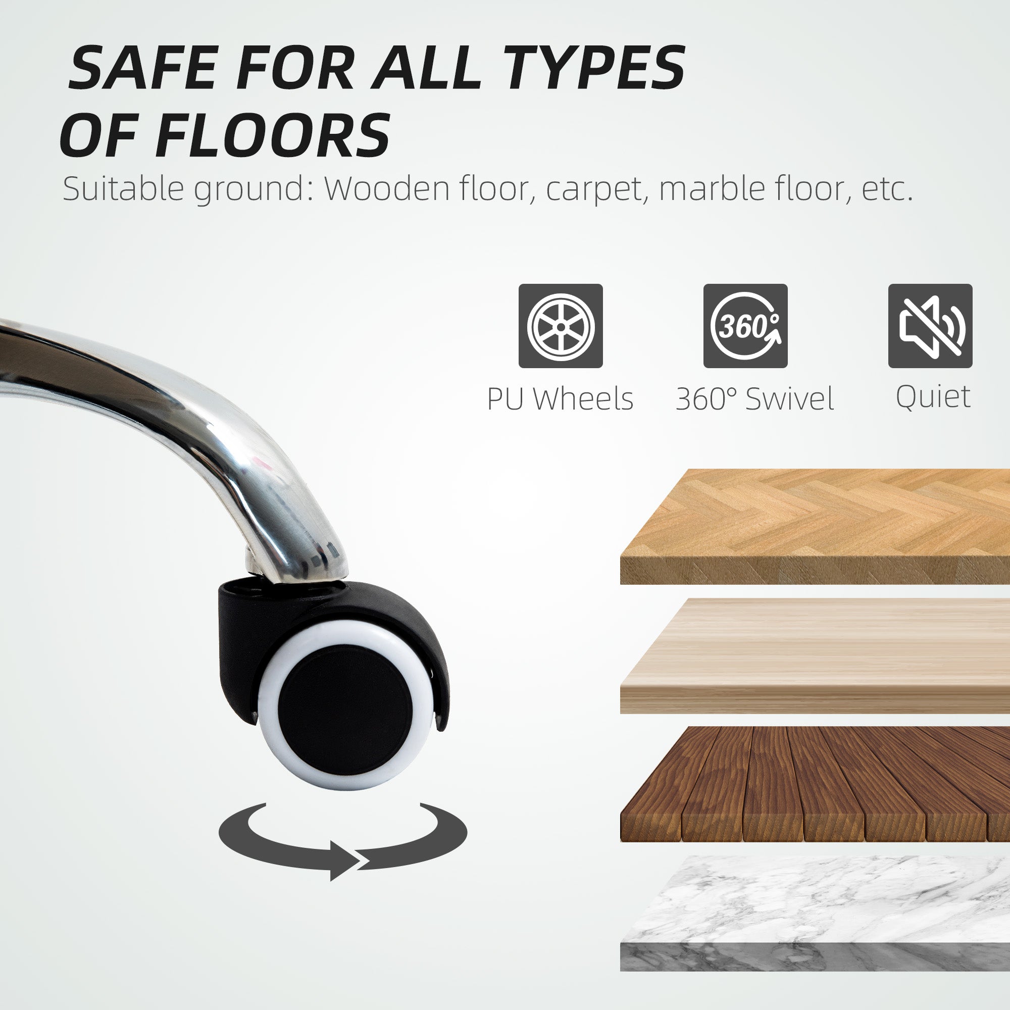 Executive Office Chair, Home Office Chair with Swivel Wheels, Reclining Backrest, Retractable Footrest, Cream White