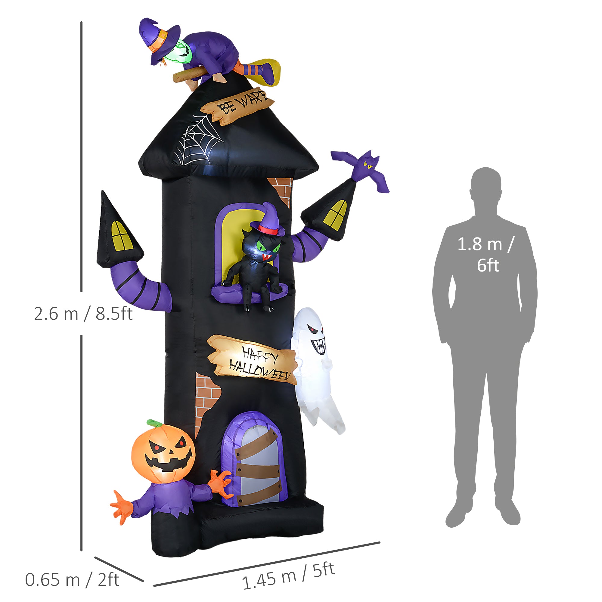 8.5ft Light-Up Horror Treehouse Halloween Inflatable