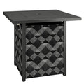 Square Propane Gas Fire Pit Table,12 KW Firepit Outdoor Patio Heater with Glass Wind Guard, Lava Rocks, Gas Tank Holder