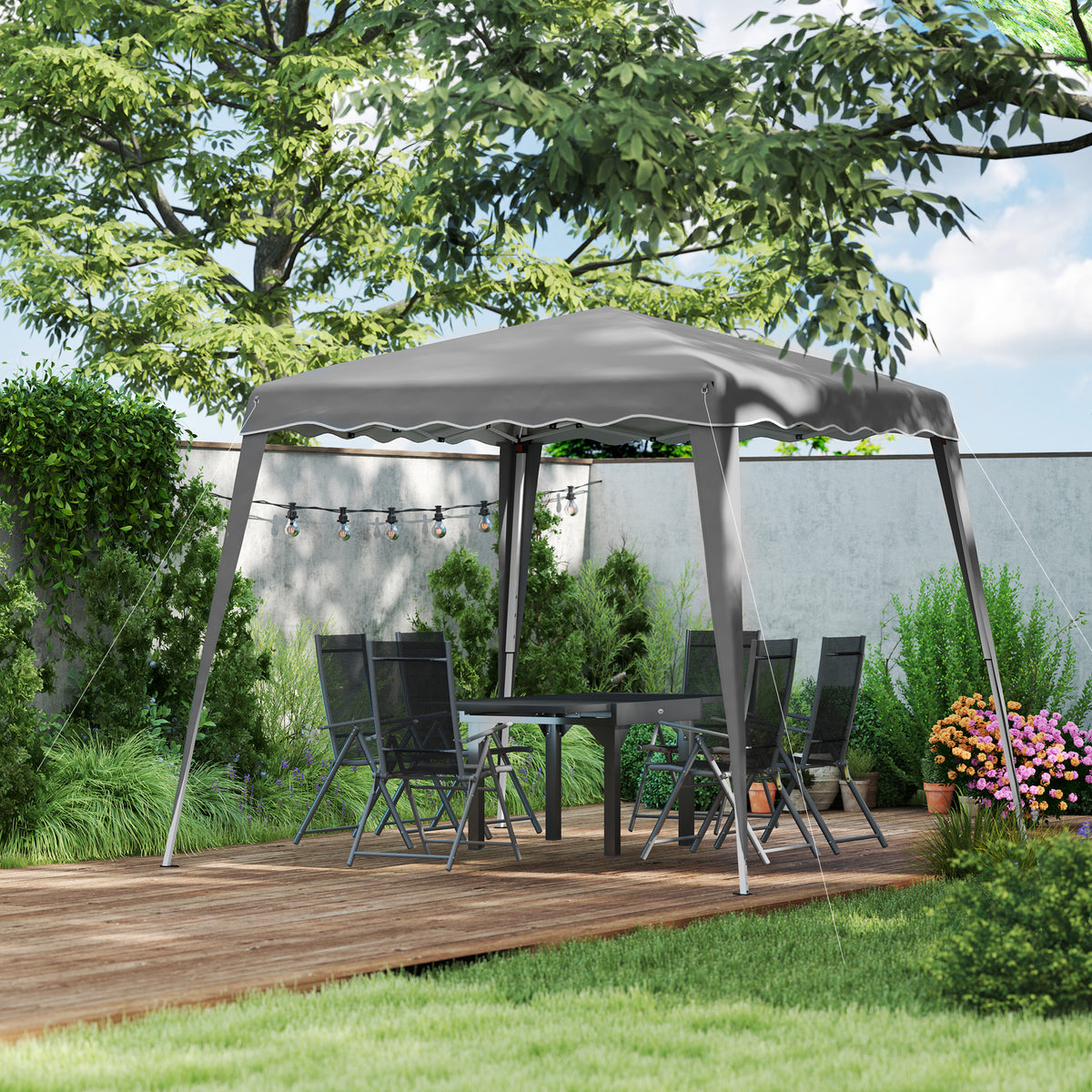2.5 x 2.5M Pop Up Garden Tent with Steel Frame - Grey