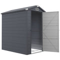 4.4ft x 6.2ft Aluminium Frame Garden Storage Shed with Foundation - Grey