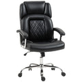 Big and Tall Office Chair 180kg with Spring Cushion, PU Leather - Black
