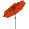 3m Garden Parasol Umbrella with 8 Ribs, Tilt & Crank Handle for Balcony & Garden - Orange