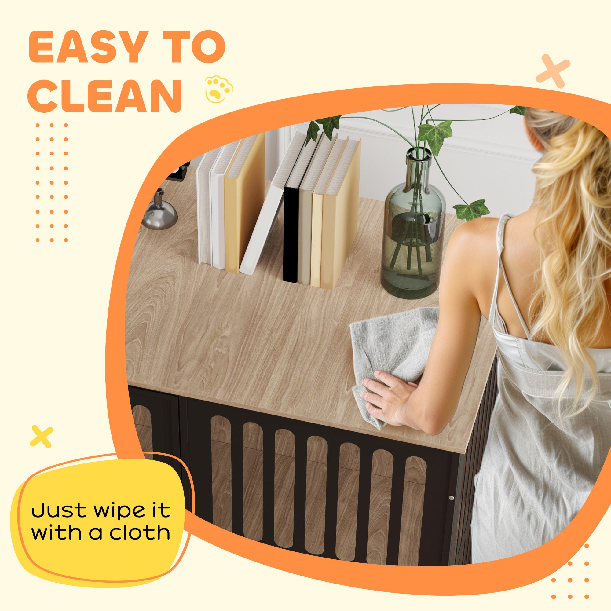 Dog Crate Furniture with Anti-Chew Resistant Mesh, Anti-Escape Single Door, for Large Dogs, 100 x 60 x 81.5 cm