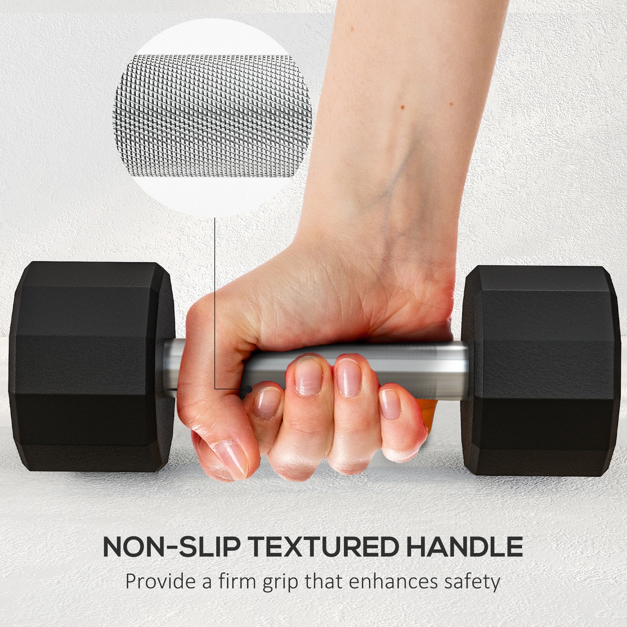 2 x 4kg Dumbbells Weights Set with 12-Sided Shape and Non-Slip Grip for Men Women Home Gym Workout