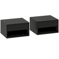 Floating Bedside Tables Set of 2, Wall Mounted Nightstand, Black