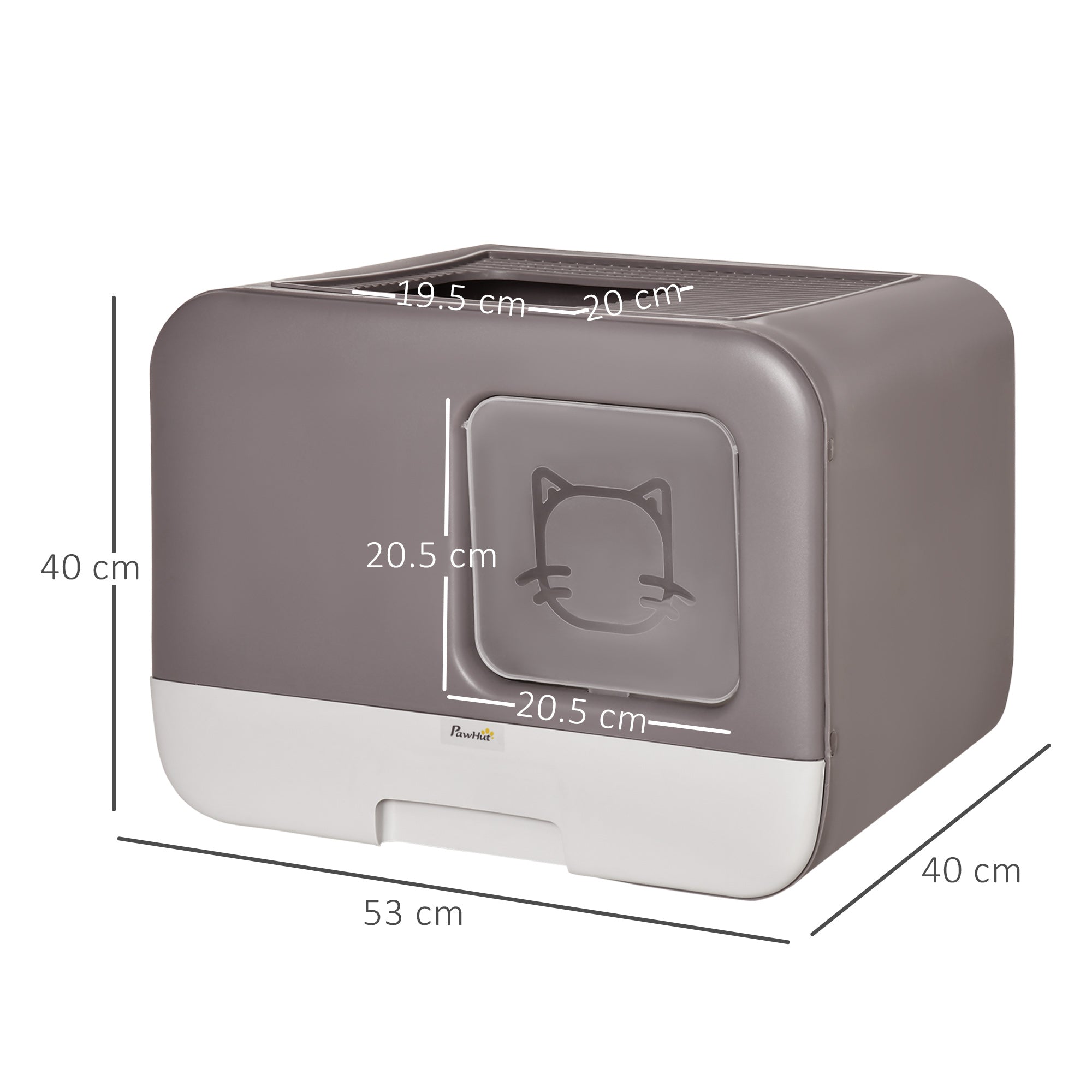 Cat Litter Box Portable Pet Toilet Fully Enclosed Kitten Pan with Scoop Purple