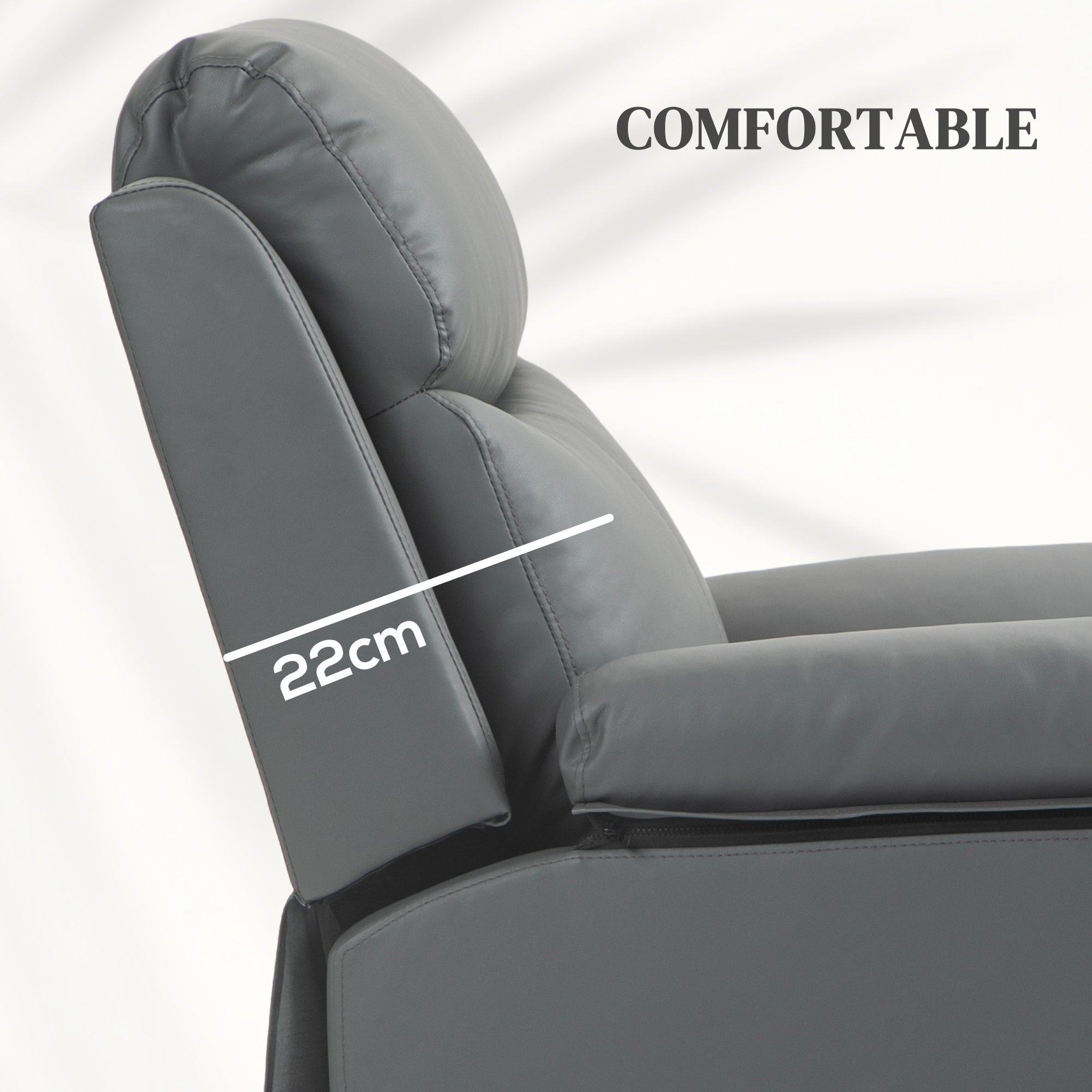 Faux Leather 70° Electric Riser Recliner Chair - Grey