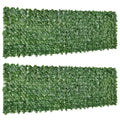 2-Piece Artificial Leaf Hedge Privacy Fence Panel 3M x 1.5M - Dark Green