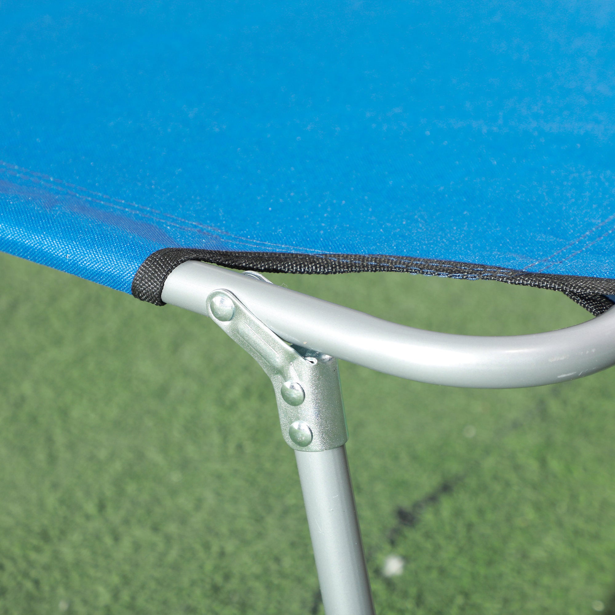 Adjustable Sun Lounger with Face Canopy - Bright Blue