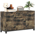Industrial Sideboard Storage Cabinet with Doors, Drawer & Adjustable Shelves for Living & Dining Room - Rustic Brown