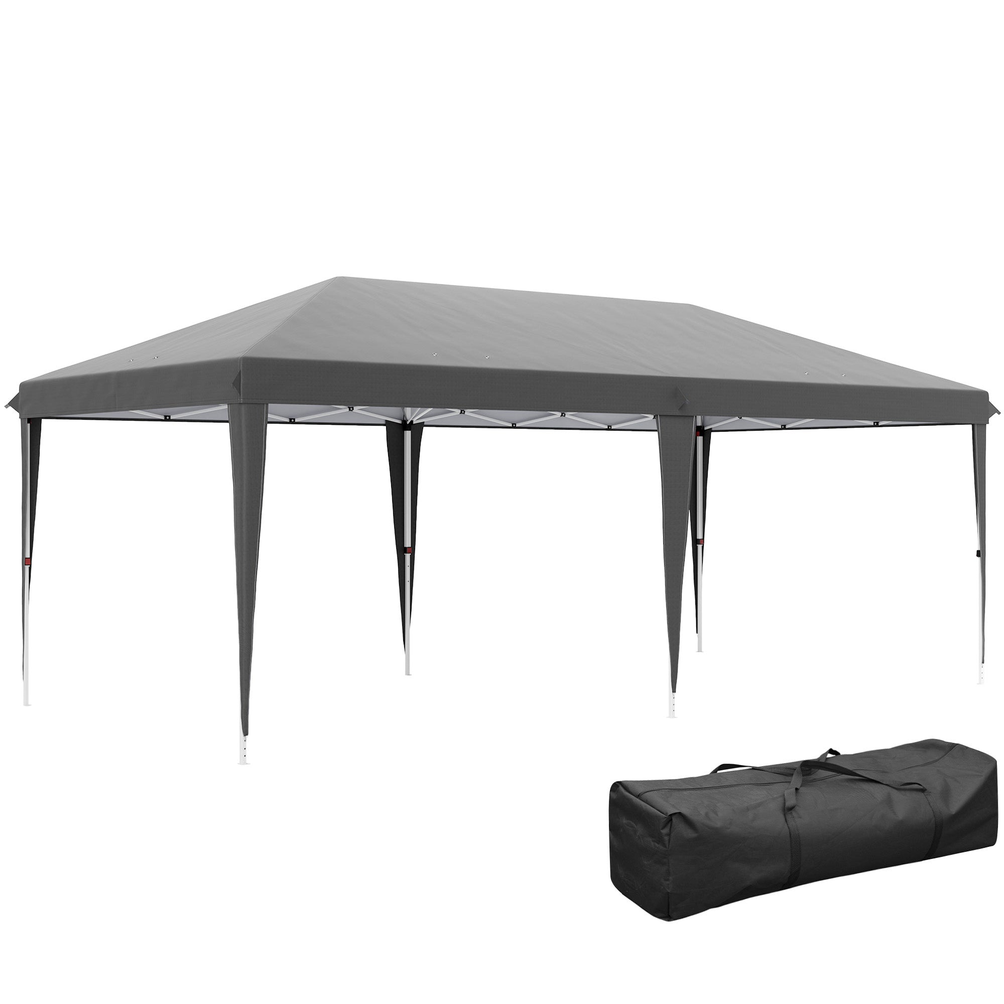 6 x 3 Metre Pop-Up Gazebo with Steel Frame - Grey