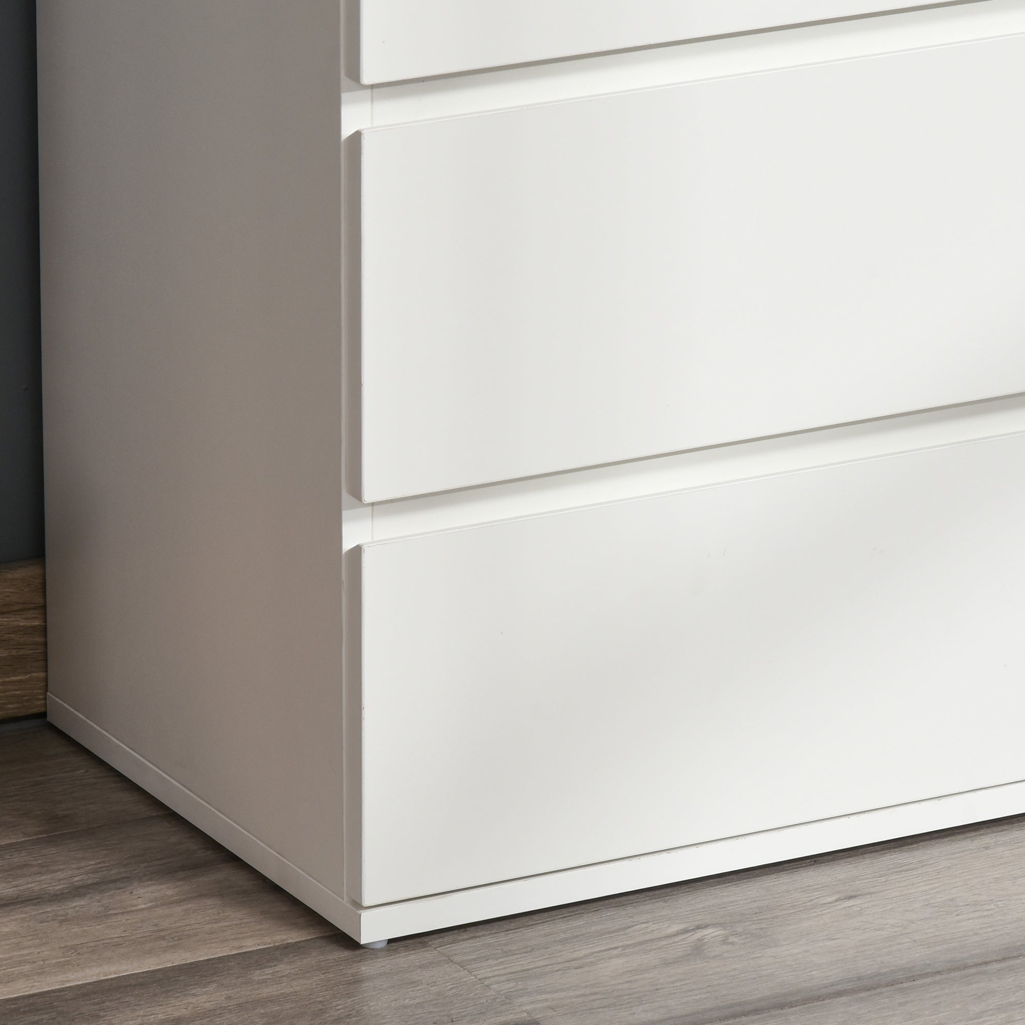 Chest of Drawers, 4 Drawers Storage Cabinet Floor Tower Cupboard for Bedroom Living Room, White