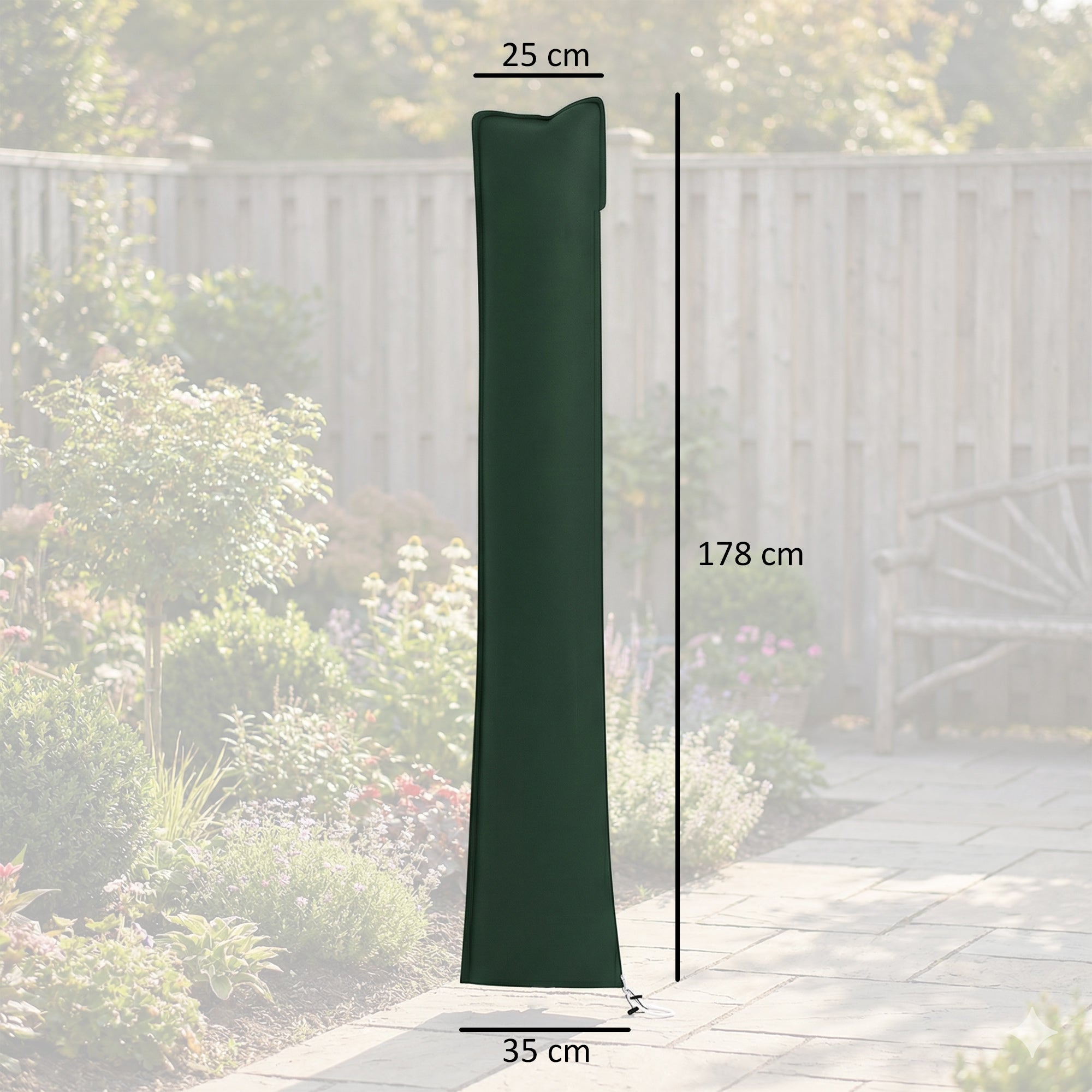 Parasol Cover, Cantilever Umbrella Cover for 2-3.5 m Parasols, Banana Umbrella Protector with Zipper, Green