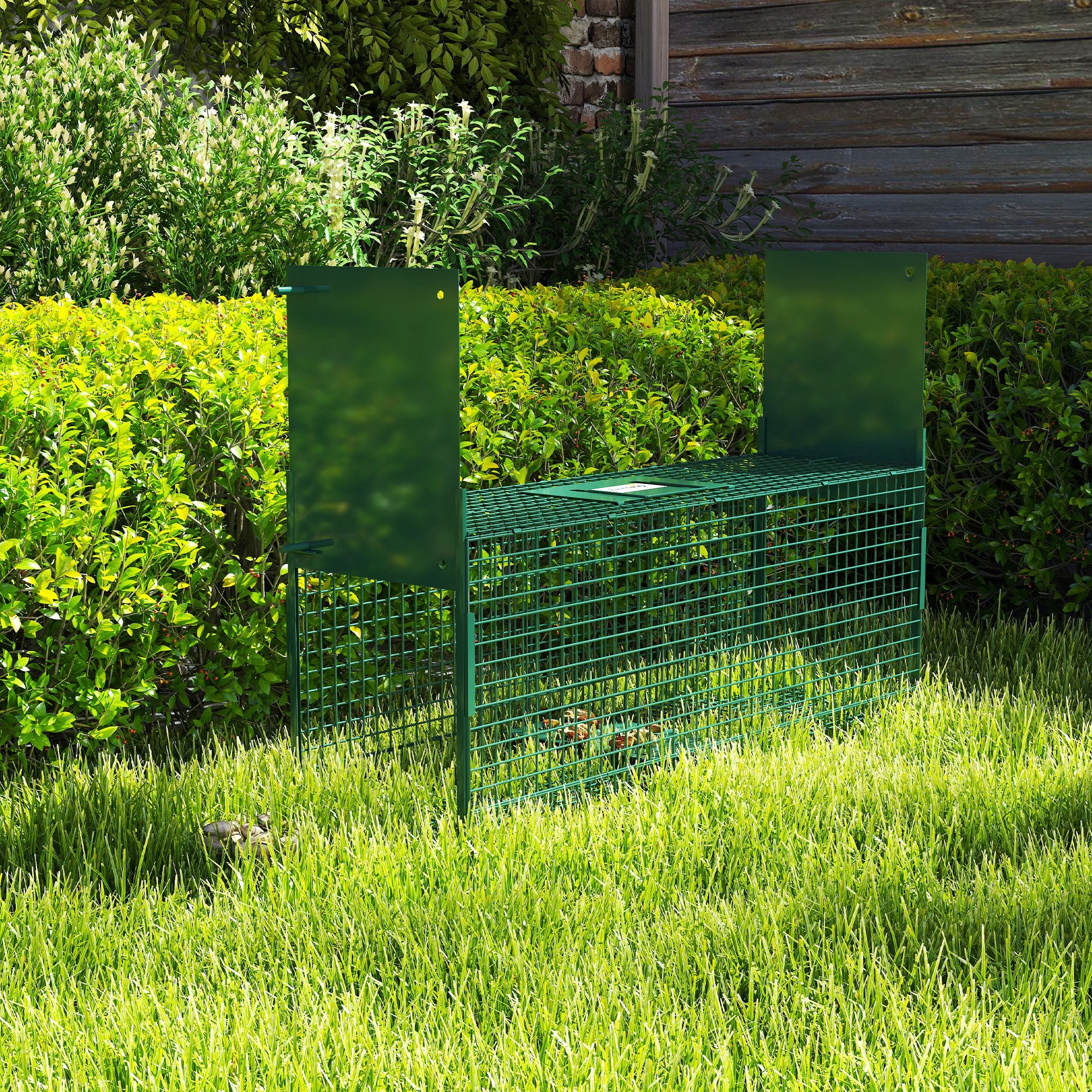 Animal Trap Cage, Humane Rat Trap with Double Doors, Squirrel Trap for Indoors & Outdoors, Catch and Release Mice, Rats, Rodents, 60 x 18 x 20 cm, Green