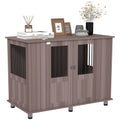 Medium & Large Dog Crate Table with Magnetic Door for Indoor Use - Purple