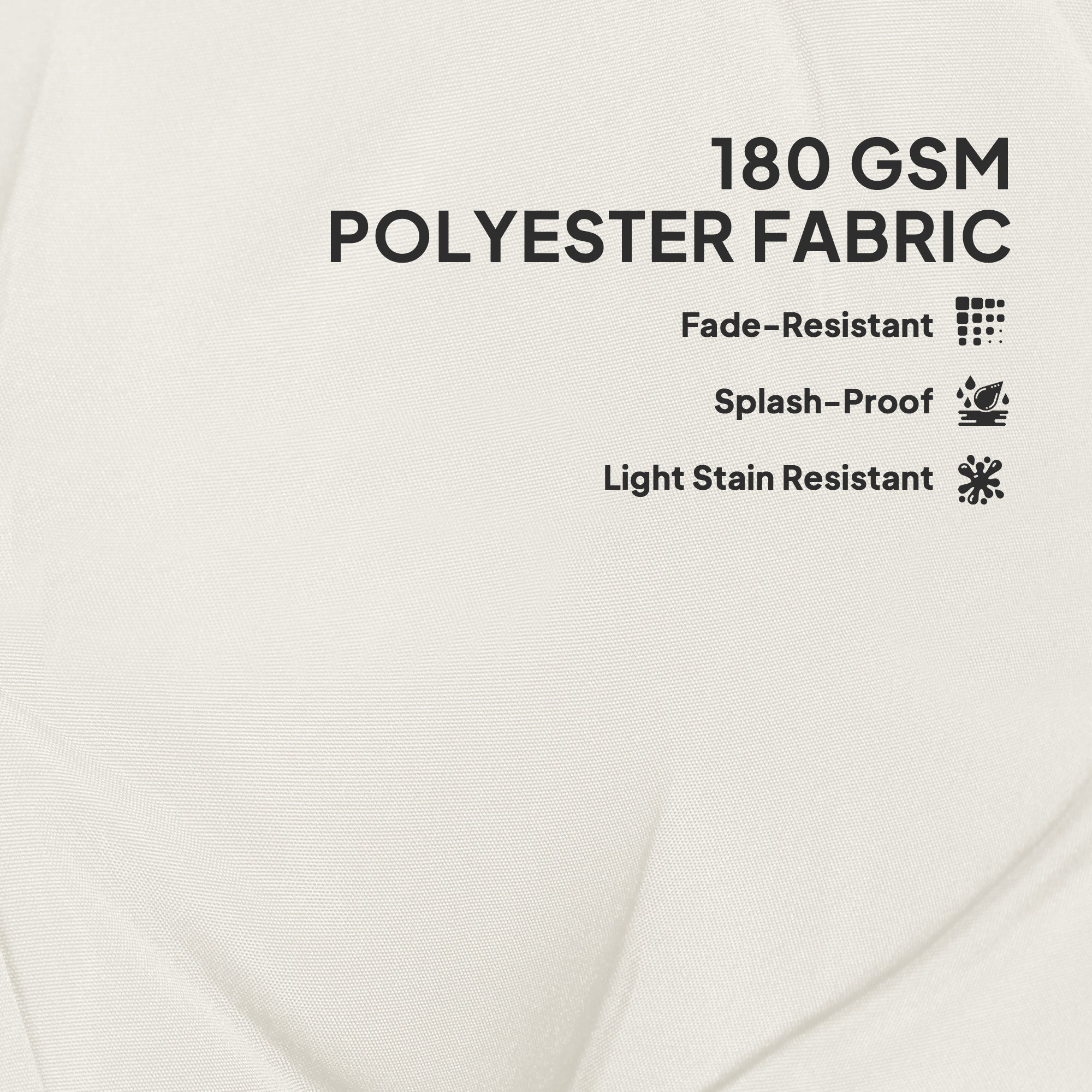 Set of 4 Padded Cotton Garden Seat Cushions with Tie Fastenings - White