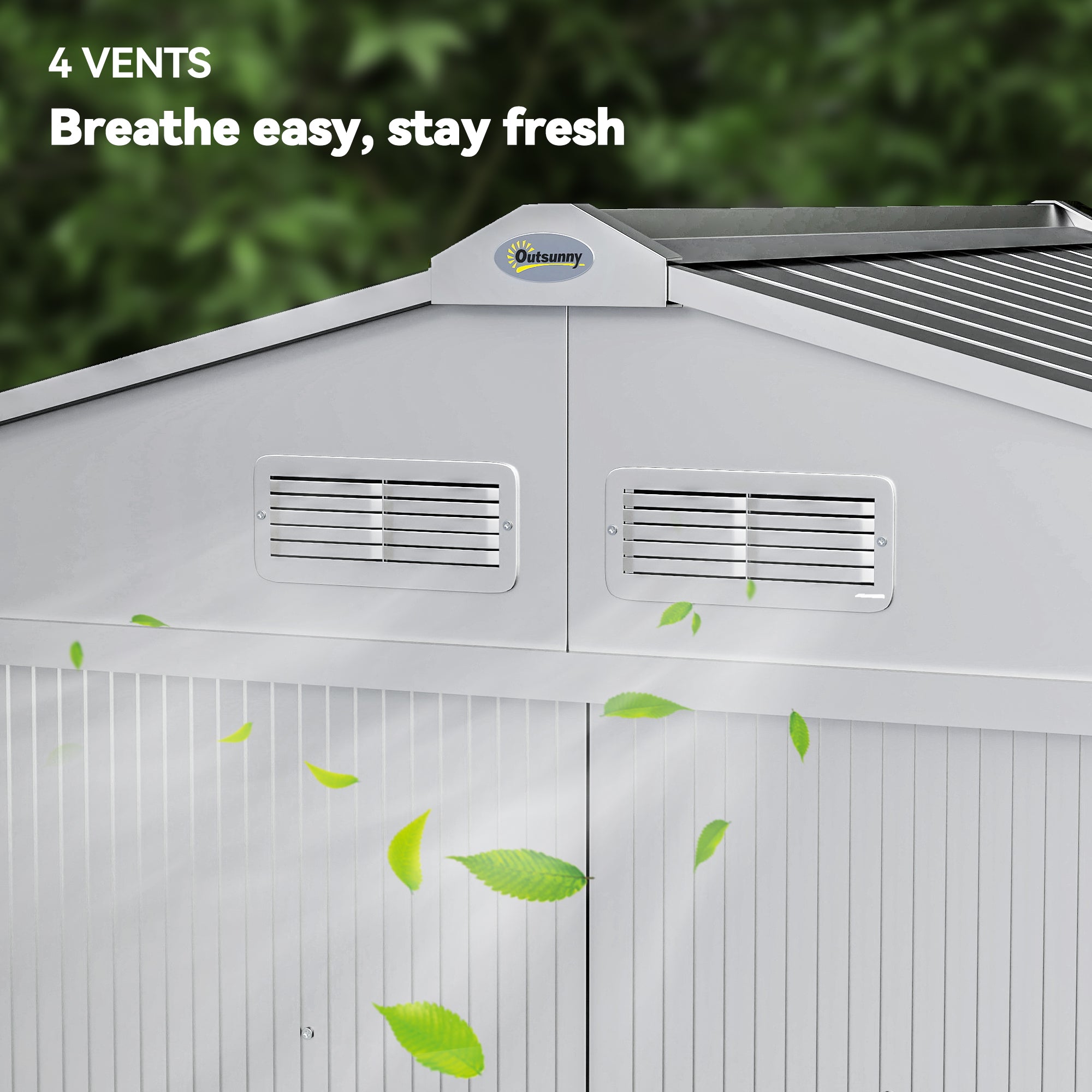 7 x 4ft Lockable Metal Garden Tool Storage Shed Storage - Light Grey