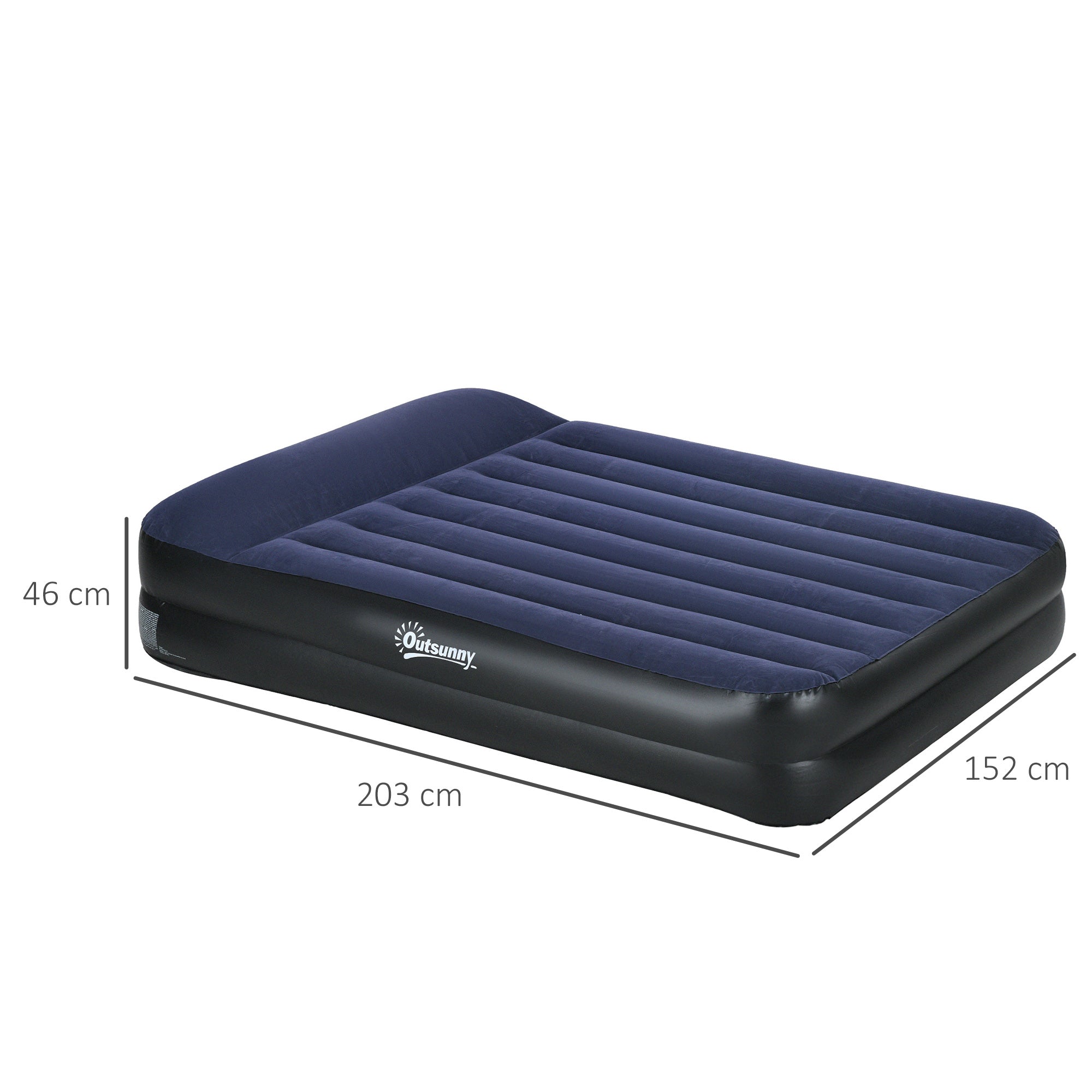 King-Size Air Bed with Built-in Electric Pump for Ultimate Comfort - Blue