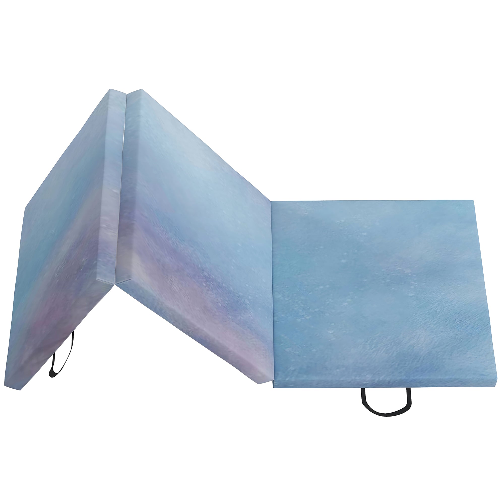 Gymnastics Mat, Tri-Fold Crash Exercise Pad, 6FT 2" Thick Foldable Workout Mat with Handles for Home Training, Blue