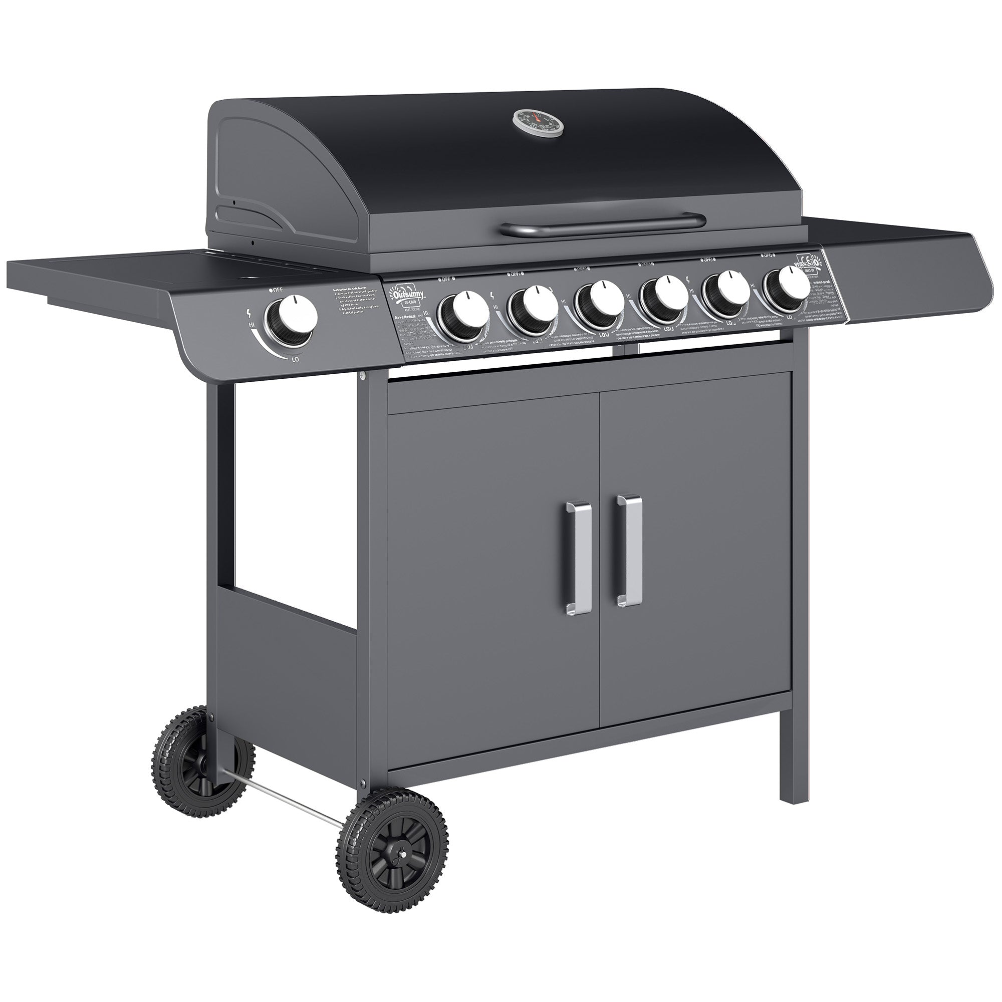 Seven-Burner Gas BBQ Grill - Grey