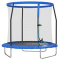 8ft Outdoor Trampoline with Safety Enclosure Net and Steel Frame - Blue and Black