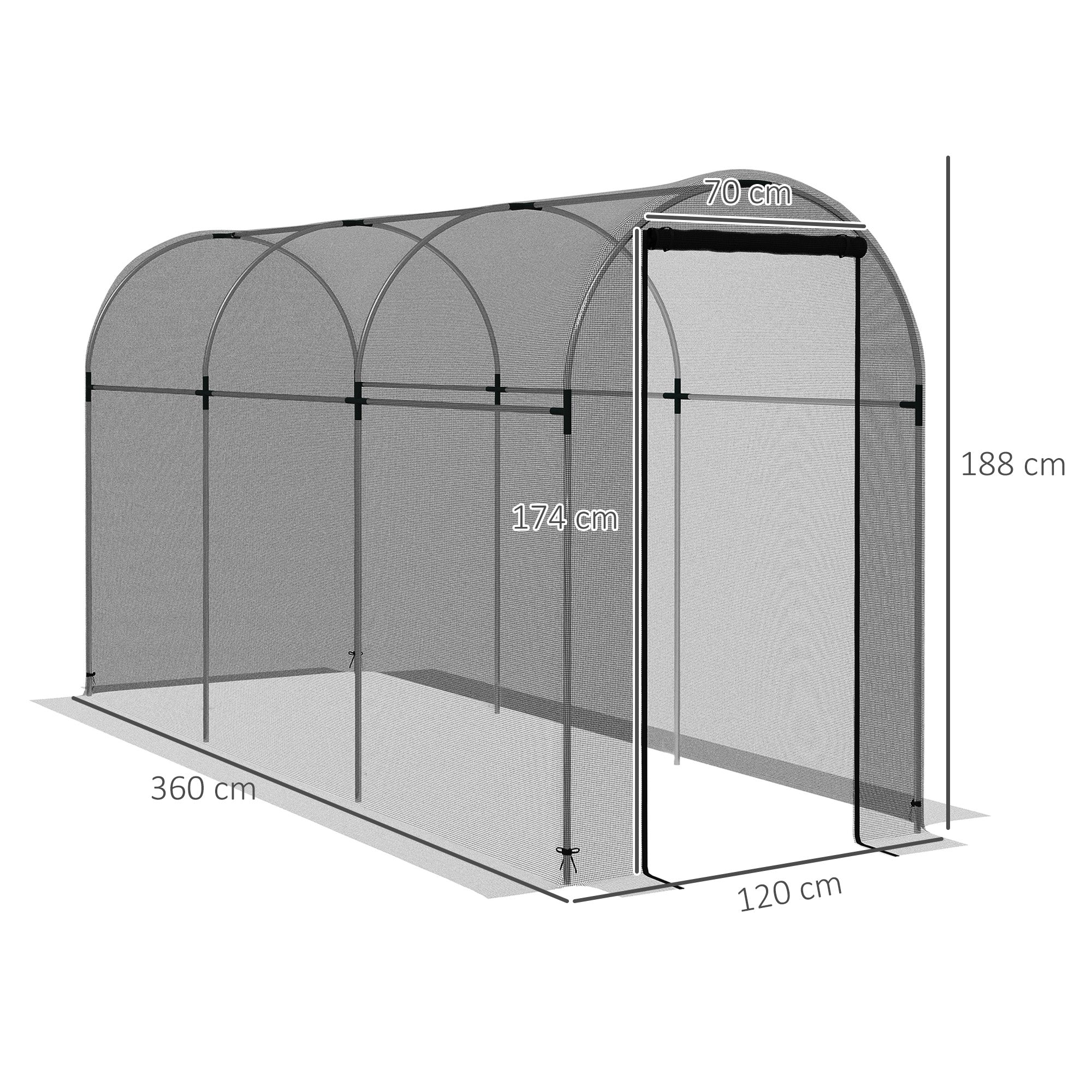 1 Piece Galvanised Steel Fruit Cage with Zipped Door - Black