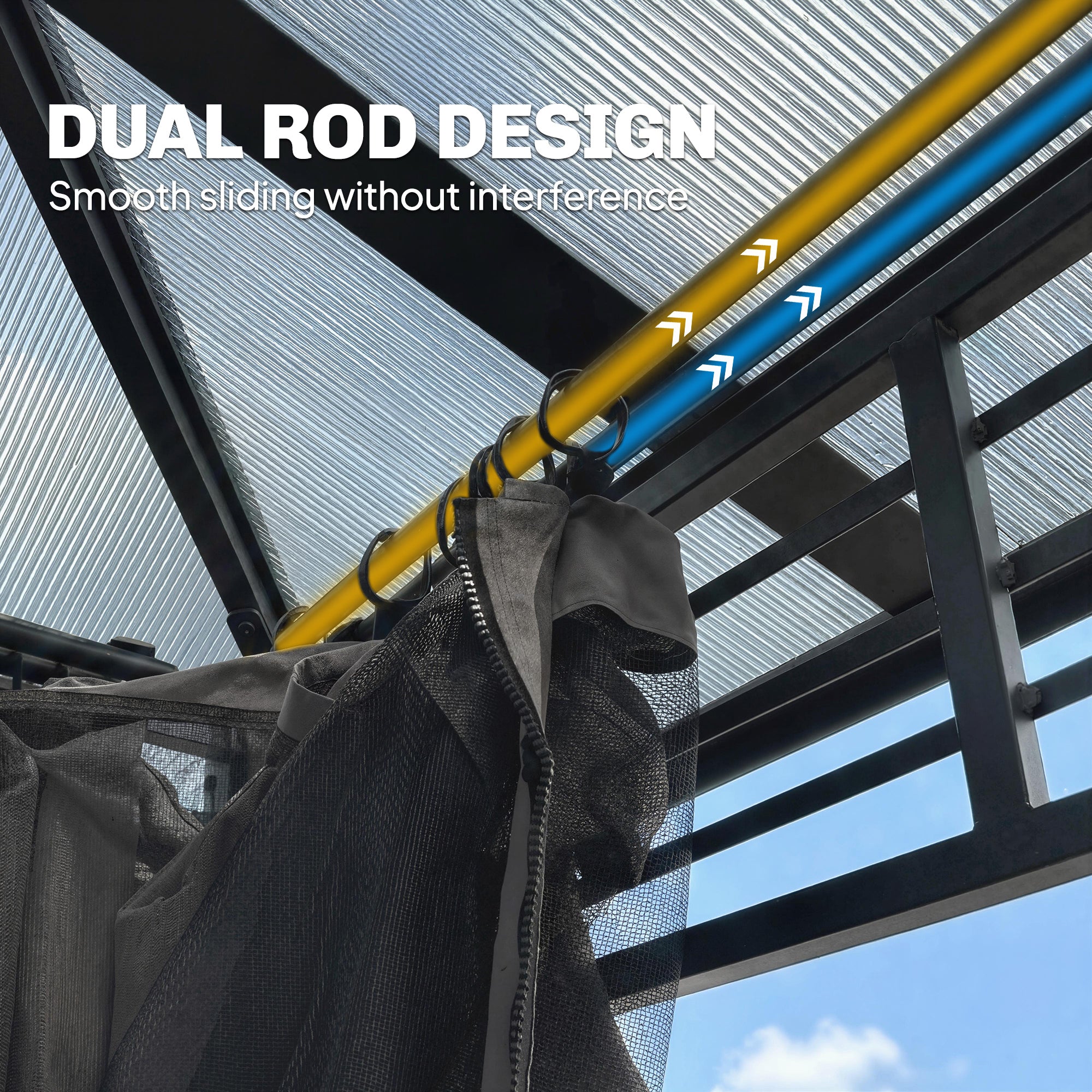 3 x 3.6 m Outdoor Hardtop Gazebo Canopy with 2-Tier Roof, Permanent Pavilion Garden Metal Gazebo with Sides, Dark Grey