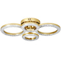 LED Ceiling Light, Modern Dimmable 4 Rings Ceiling Lamp with Wall Switch, 40W 4350lm Flush Mount Ceiling Light with 3500K/4500K/6000K Colour Temperatures for Living Room, Bedroom, Gold Tone