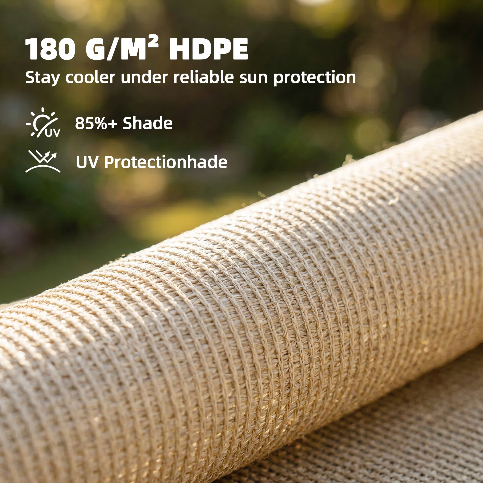Sun Shade Sail UV Protection Canopy with Stainless Steel Eyelets for Patio Garden 2 x 3 m Beige