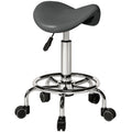 Salon Saddle Stool, Rolling Saddle Chair for Massage, Spa, Clinic, Beauty, Hairdressing and Tattoo, Grey