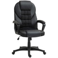 Adjustable Faux Leather Executive Office Chair with Swivel and Tilt - Black
