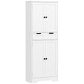 Tall Freestanding Bathroom Storage Cabinet with Drawer and Adjustable Shelves 60x30x160 cm - White