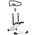 Stepper Machine for Home, Foldable Stair Stepper with 12-Level Hydraulic Resistance, Stair Climber with LCD Monitor, Heart Rate Sensor and Drink Holder, White and Black