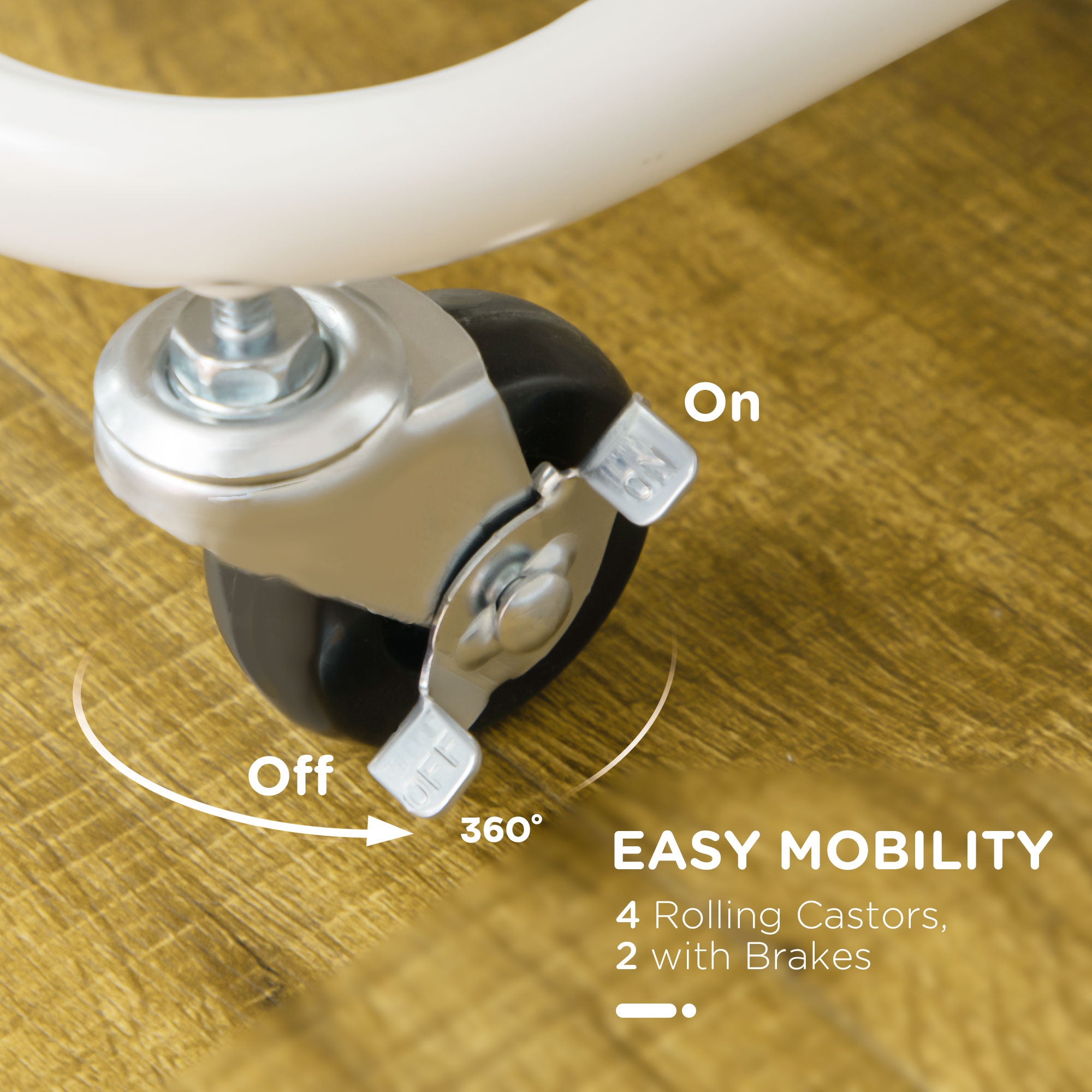 Three-Tier Home Trolley, with Handle and Wheels - White