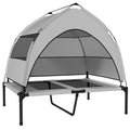 Portable Elevated Dog Bed with Removable Canopy, Cooling Raised Pet Cot for Medium Large Dogs, 92 x 75 x 89 cm
