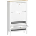 Modern Three-Drawer Shoe Cabinet - White