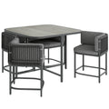 4 Seater Rattan Garden Furniture Set with Cushions - Charcoal Grey