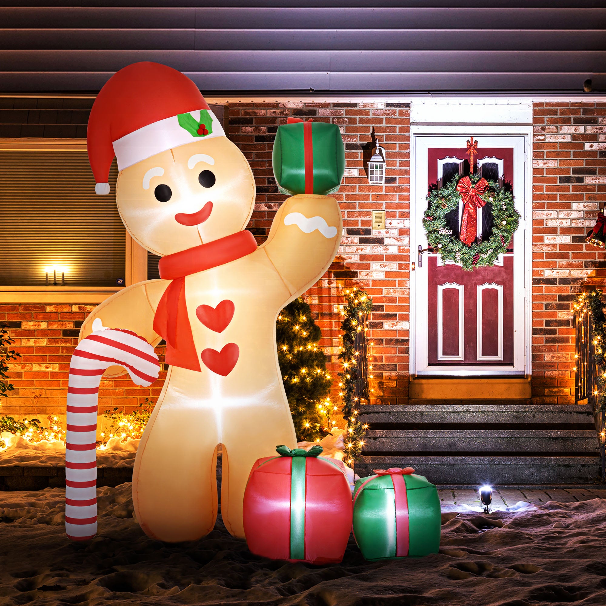 8ft Inflatable Gingerbread Christmas Decoration
