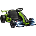24V Electric Go Kart with Adjustable Seat for Kids 6-12 Years - Green