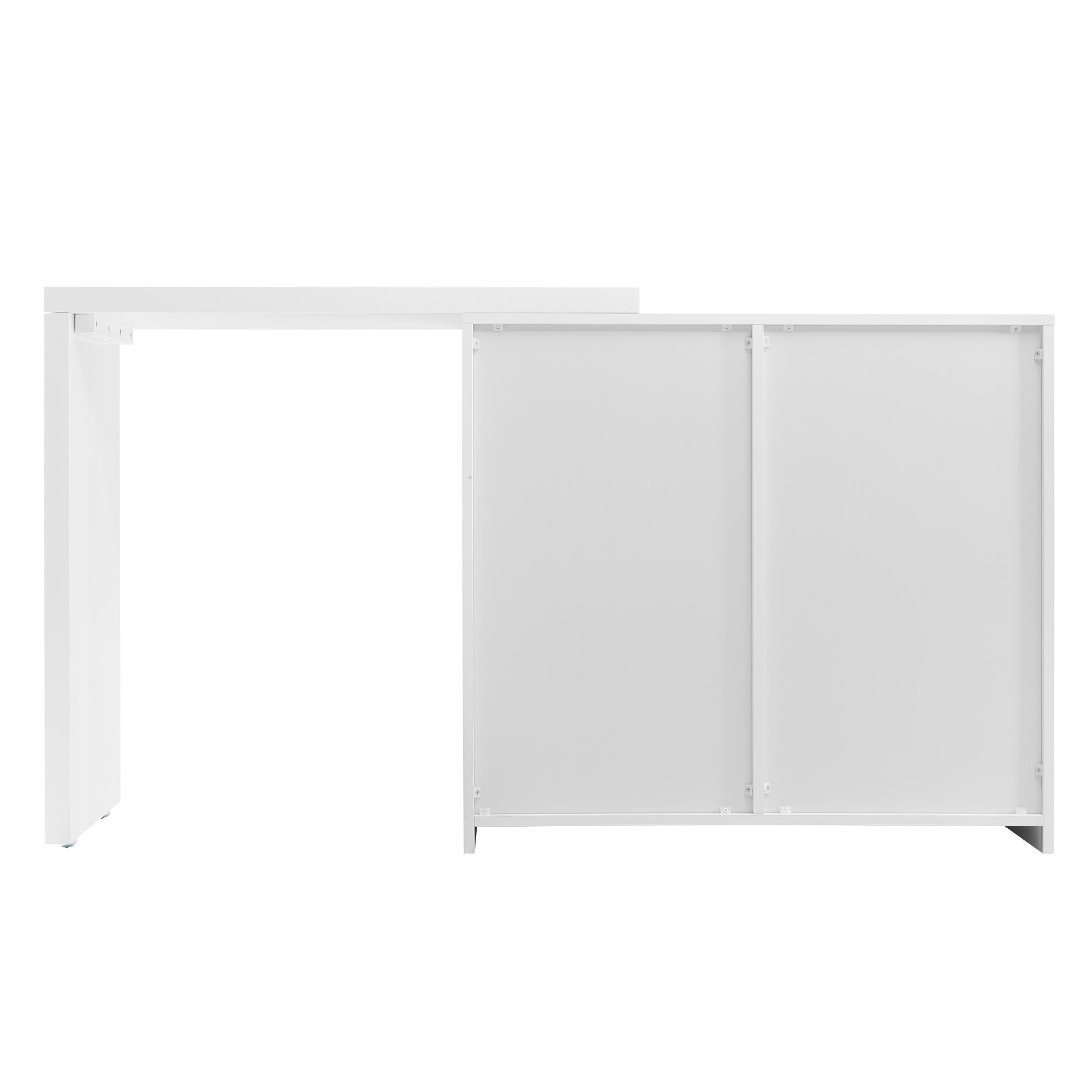 Elegant Dressing Table with 180° Rotating Top and 6 Silent Drawers - White