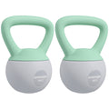 2 x 4kg Soft Kettlebell Set with Non-Slip Handle for Home Gym Strength Training Cardio - Grey and Green