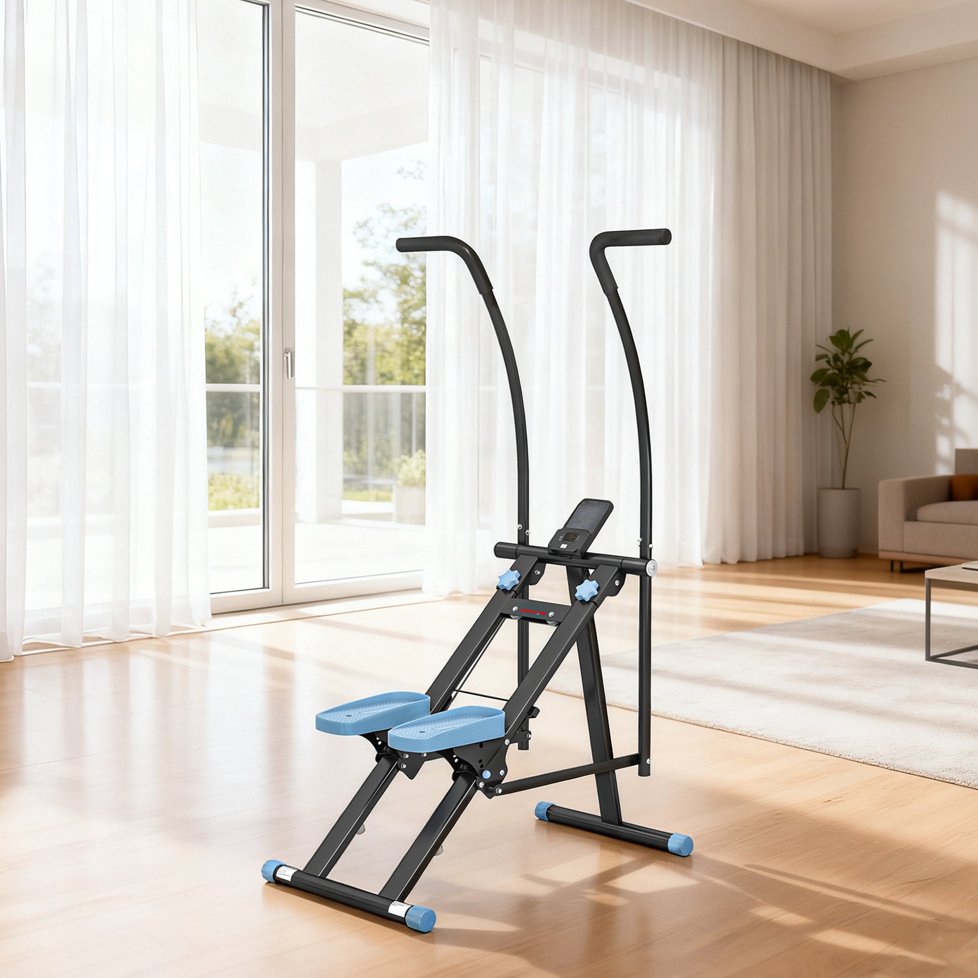 Stair Stepper for Home Gym Exercise, Vertical Climber Machine with LCD Monitor & Adjustable Pedals for Workout