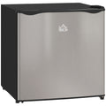 46 Litre Table Top Mini Fridge with Ice Box, Reversible Door & Adjustable Temperature - Silver Tone