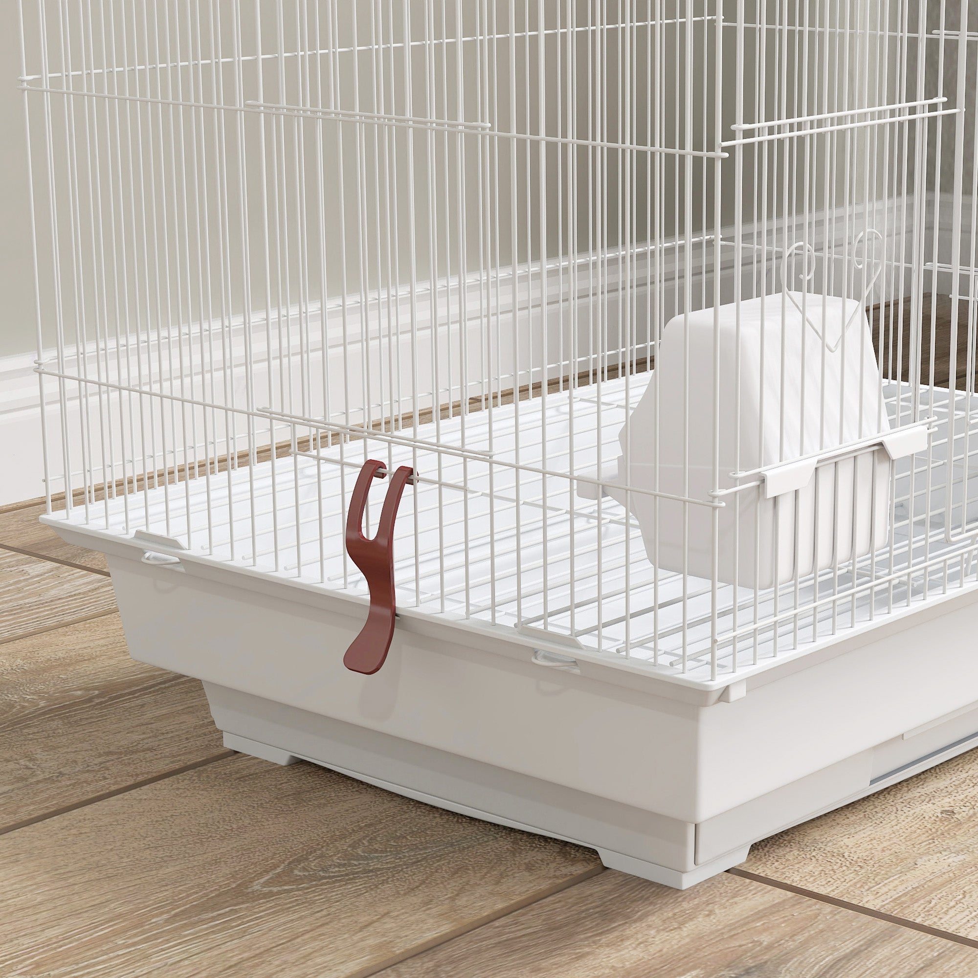 Bird Cage for Budgies, Finches & Canaries with Accessories and Tray - White